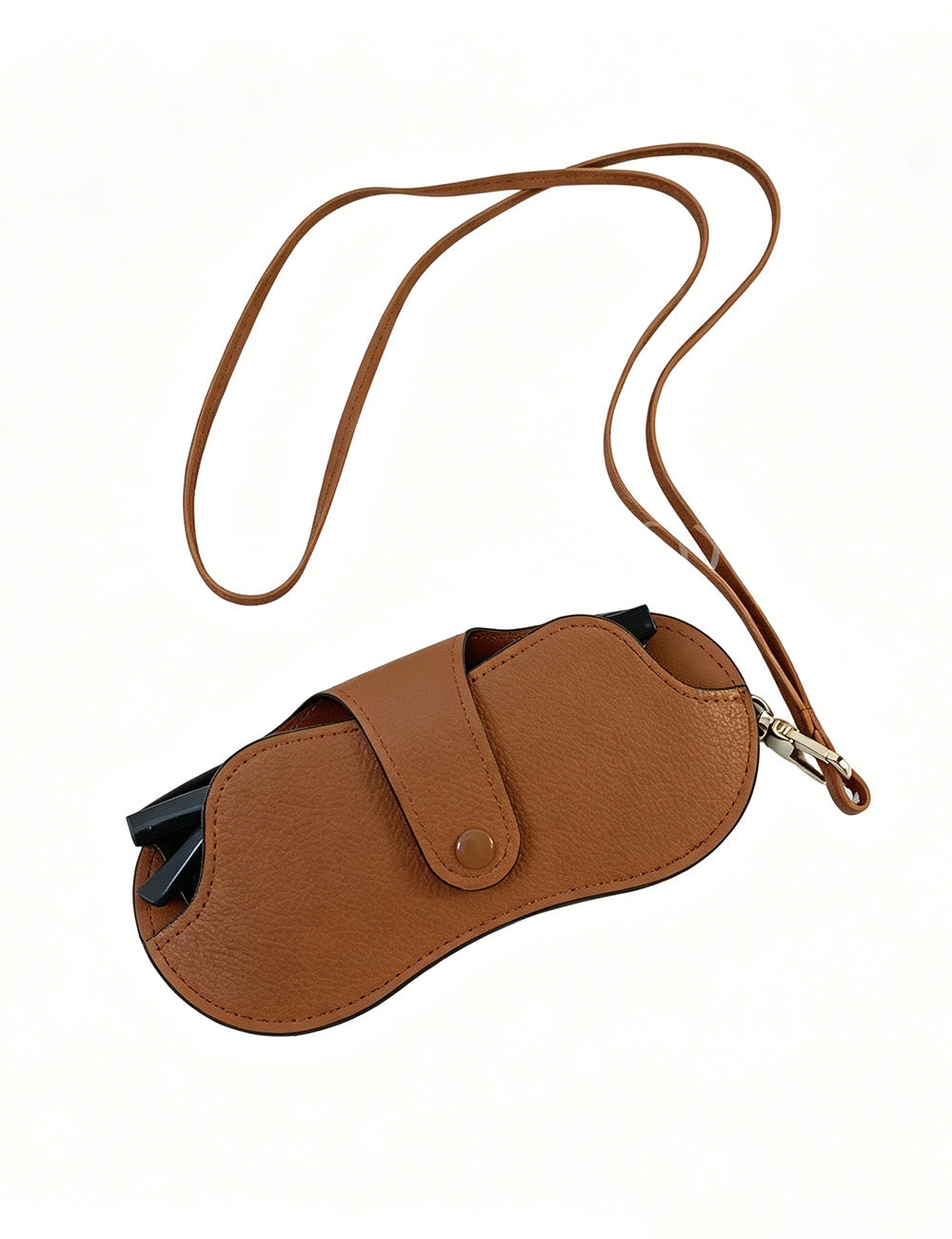 Vintage Litchi Grain PU Neck Lanyard Sunglasses Case MK2BLC6S13HSY83