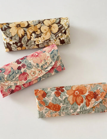 Stylish Floral Corduroy Flip Over Sunglasses Case MK2BLC6S13HSY66