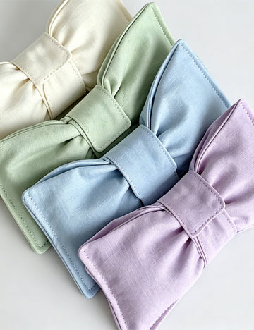 Solid Color Bowknot Portable Sunglasses Case MK2BLC6S13HSY70