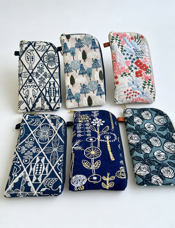 Stylish Floral Embroidery Lightweight Sunglasses Case MK2BLC6S13HSY74