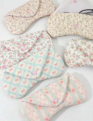 Quilted Shell Floral Print Sunglasses Case MK2BLC6S13HSY67