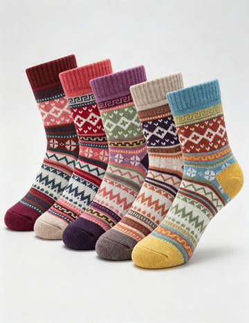 Ethnic Mid-Calf Socks - DippedShop Wholesale - #4963