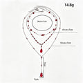 Crystal Teardrop Bead Layered Y-Lariat Necklace 6W6JNC883