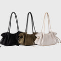 Casual Solid Color Drawstring Ruffled Shoulder Bag 6W10BBG1363