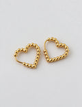 Beaded Heart Hoop Earrings - DippedShop Wholesale - #3971