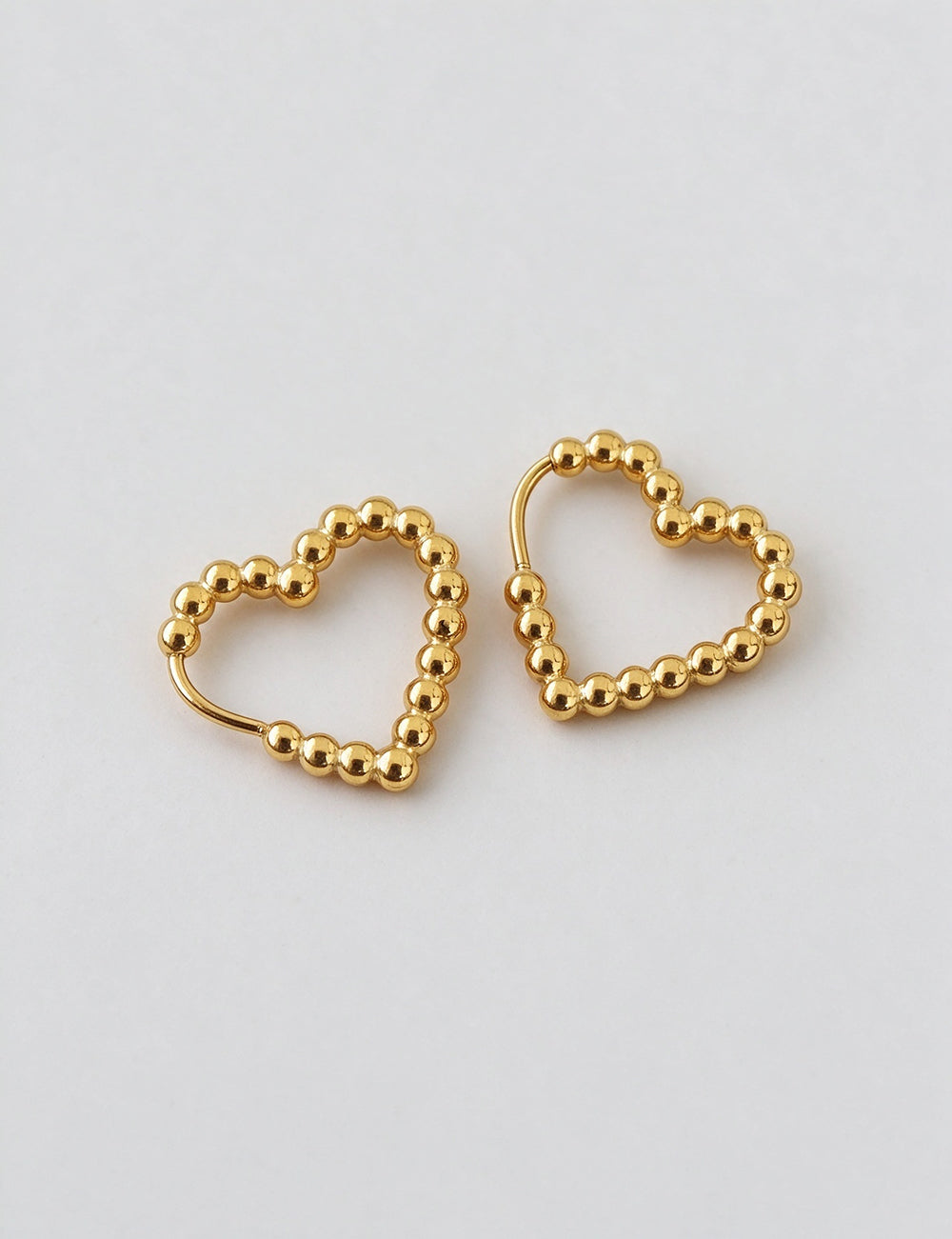 Beaded Heart Hoop Earrings - DippedShop Wholesale - #3971