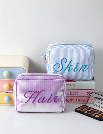 Stylish Striped Print Letter Embroidery - DippedShop Wholesale - #5827