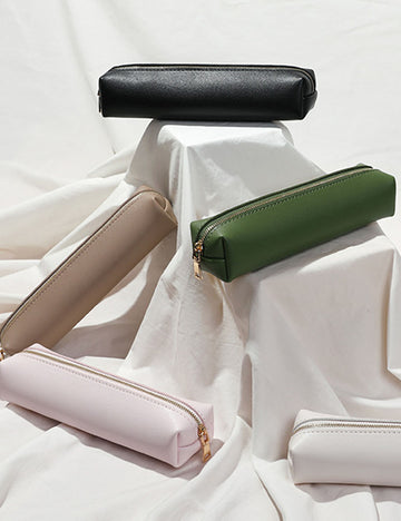 Solid Color Large Capacity Zipper Pencil Pouch 6S10BOB1058