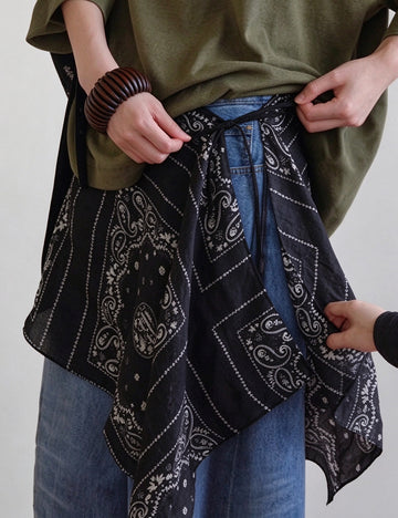 Fashion Paisley Print Tie Waist Hip Wrap 6W1SL41