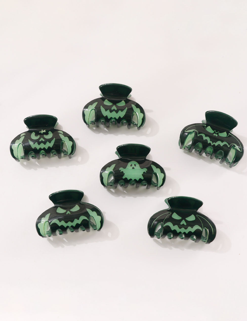 Luminous Ghost Halloween Pumpkin Hair Claw 6W6HCP1312