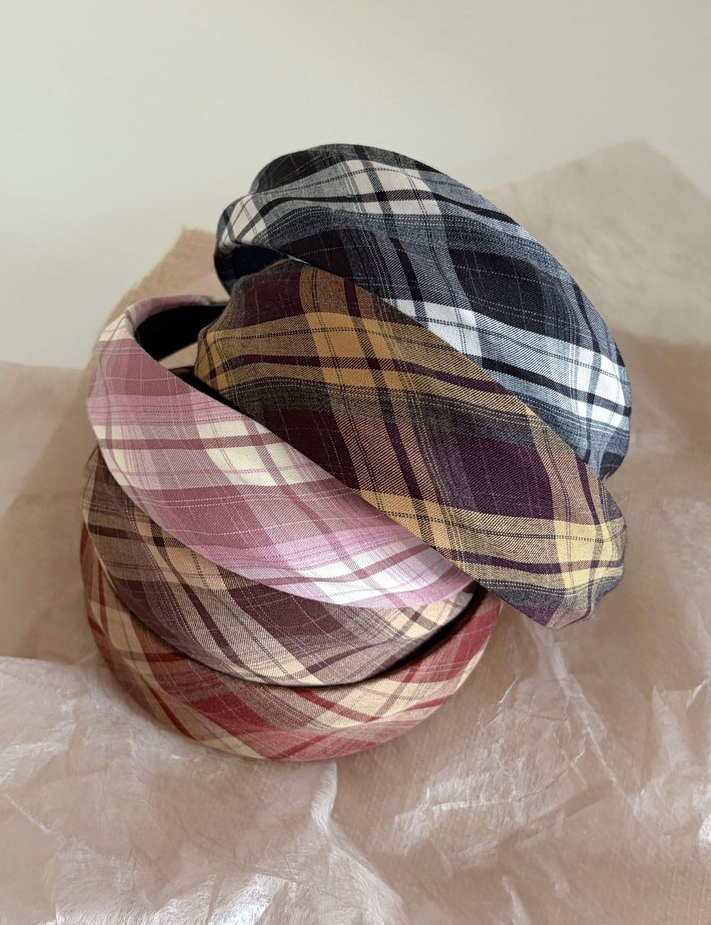 Wide Plaid Headband - DippedShop Wholesale - #4051