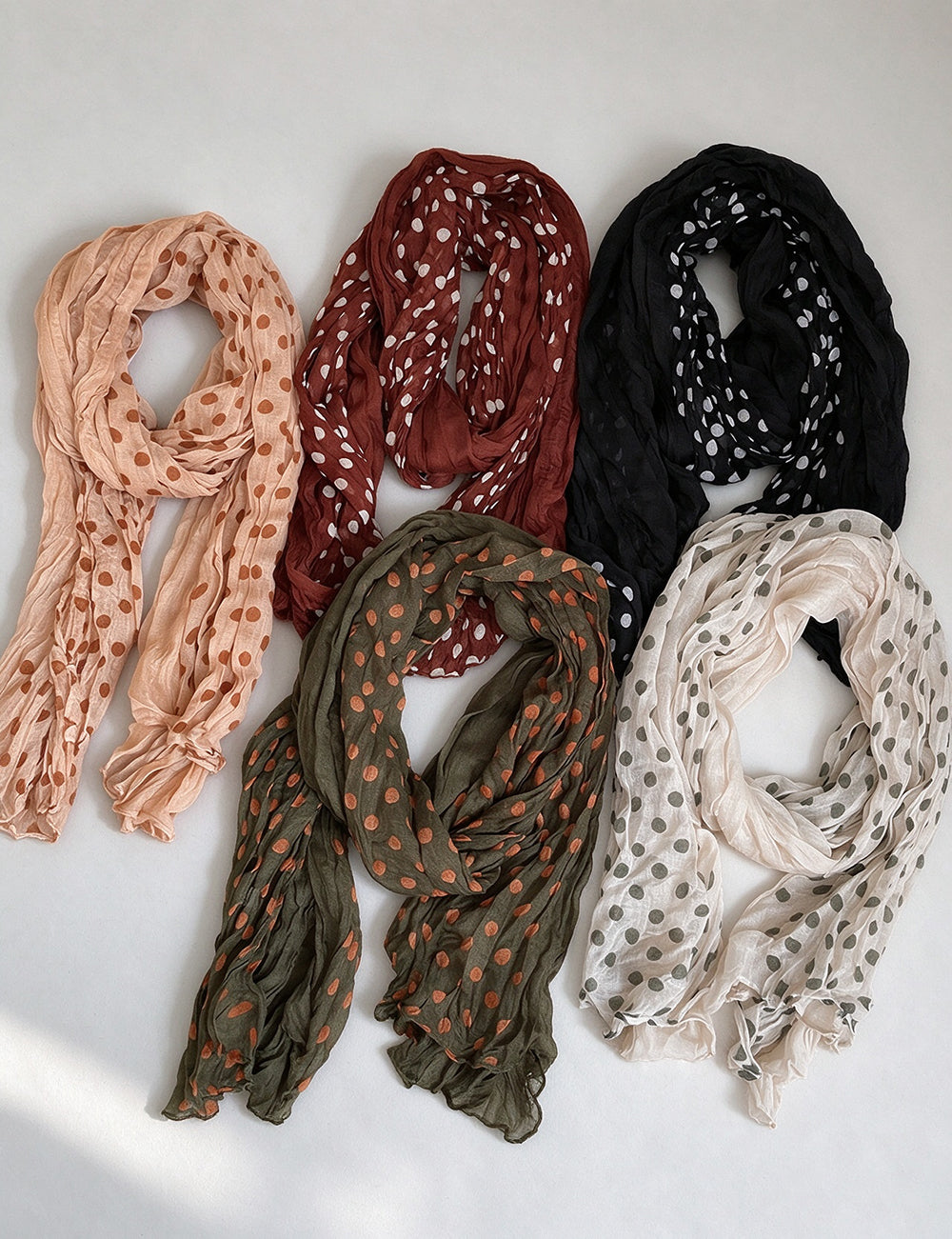 Fashion Color Block Polka Dots Long Scarf 6W6NSC229