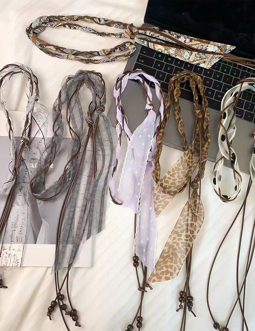 Vintage Leopard Print Twist Silk Scarf 6W6NSI208
