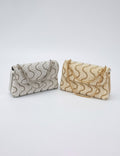 Simple Pearl Metal Chain Strap Evening Shoulder Bag 6W10BBG1975