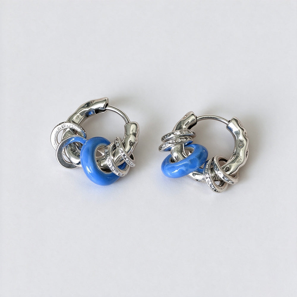 Multi-Ring Huggie Hoop Earrings - DippedShop Wholesale - #6995
