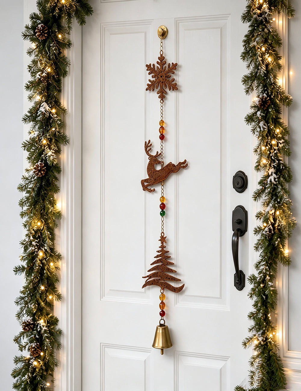 Vinatge Rustic Metal Christmas Reindeer Wind Chime 6H7HLS167