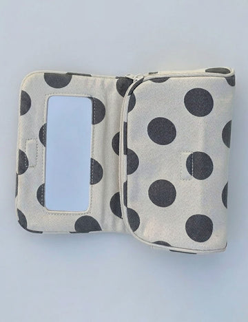Cute Color Block Polka Dots Portable Makeup Bag MK2BW6S10BOB81
