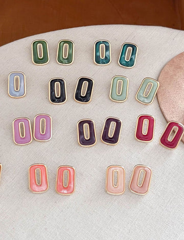 Stylish Hollow Out Rectangle Acrylic Drop Earrings 6W6JER615