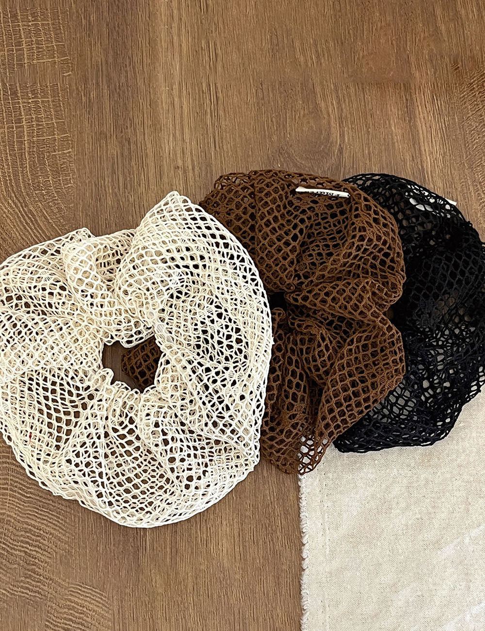Vintage Hollow Out Knitted Fishnet Beach Scrunchies MK2BW6W6HSR47