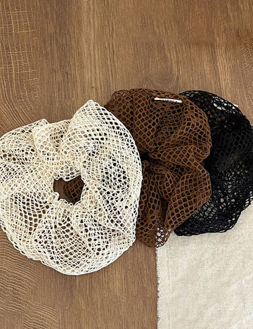 Vintage Hollow Out Knitted Fishnet Beach Scrunchies MK2BW6W6HSR47