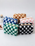 Plush Plaid Cosmetic Bag - DippedShop Wholesale - #9219