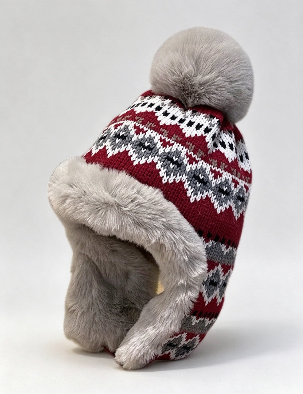 Fair Isle Fleece Trapper Hat - DippedShop Wholesale - #2899