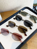 Vintage Oval Metal Frame Polarized Sunglasses MK2PPIM6W6GSG218