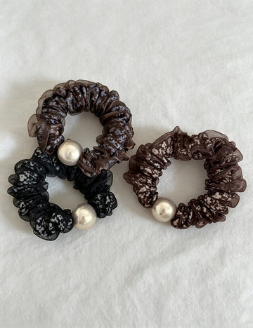 Stylish Organza Floral Print Elastic Scrunchies 6W6HSR516