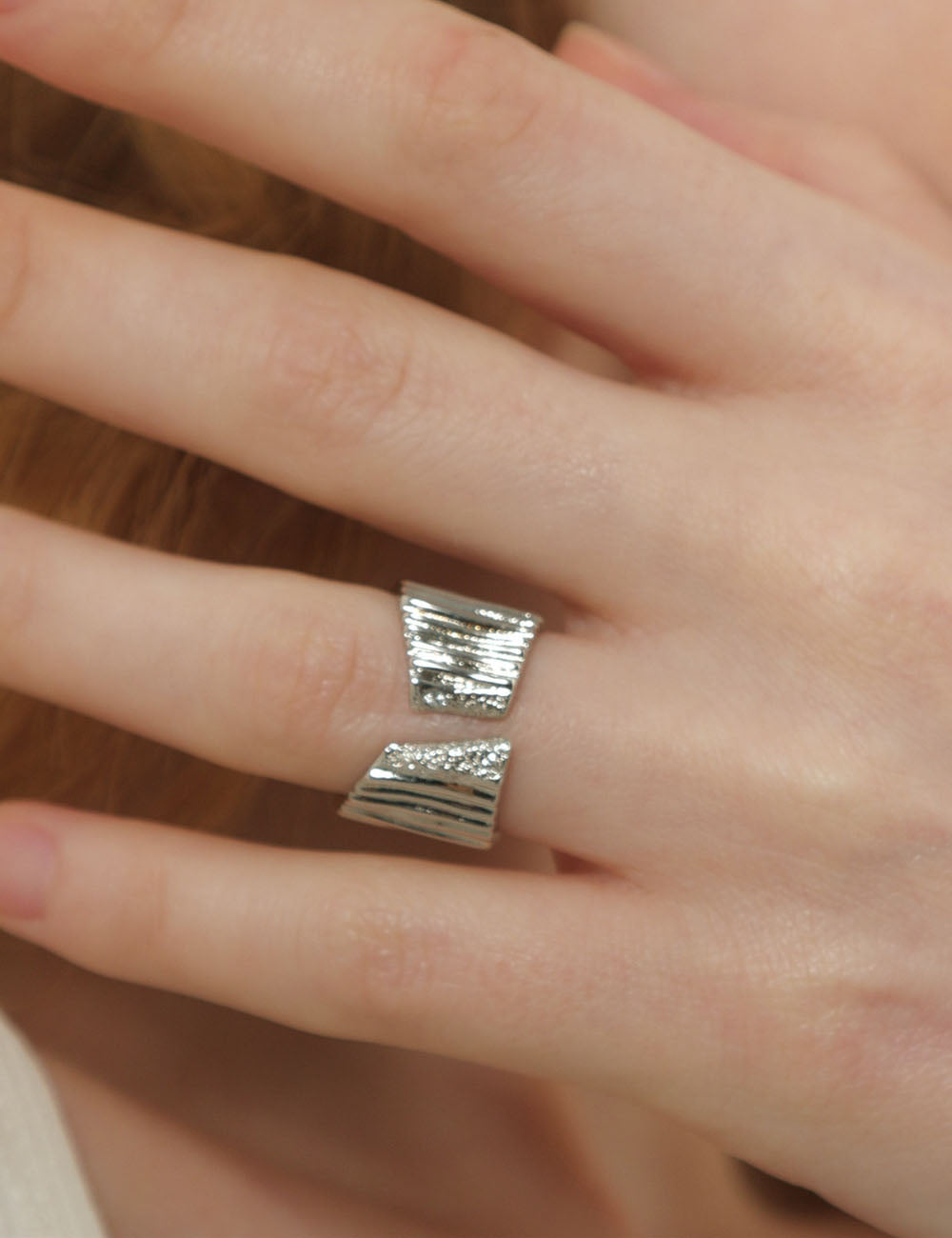 Striped Wide Open Ring - DippedShop Wholesale - #4131