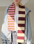 Trendy Color-Block Striped Warm Knit Scarf 6W6NSC82