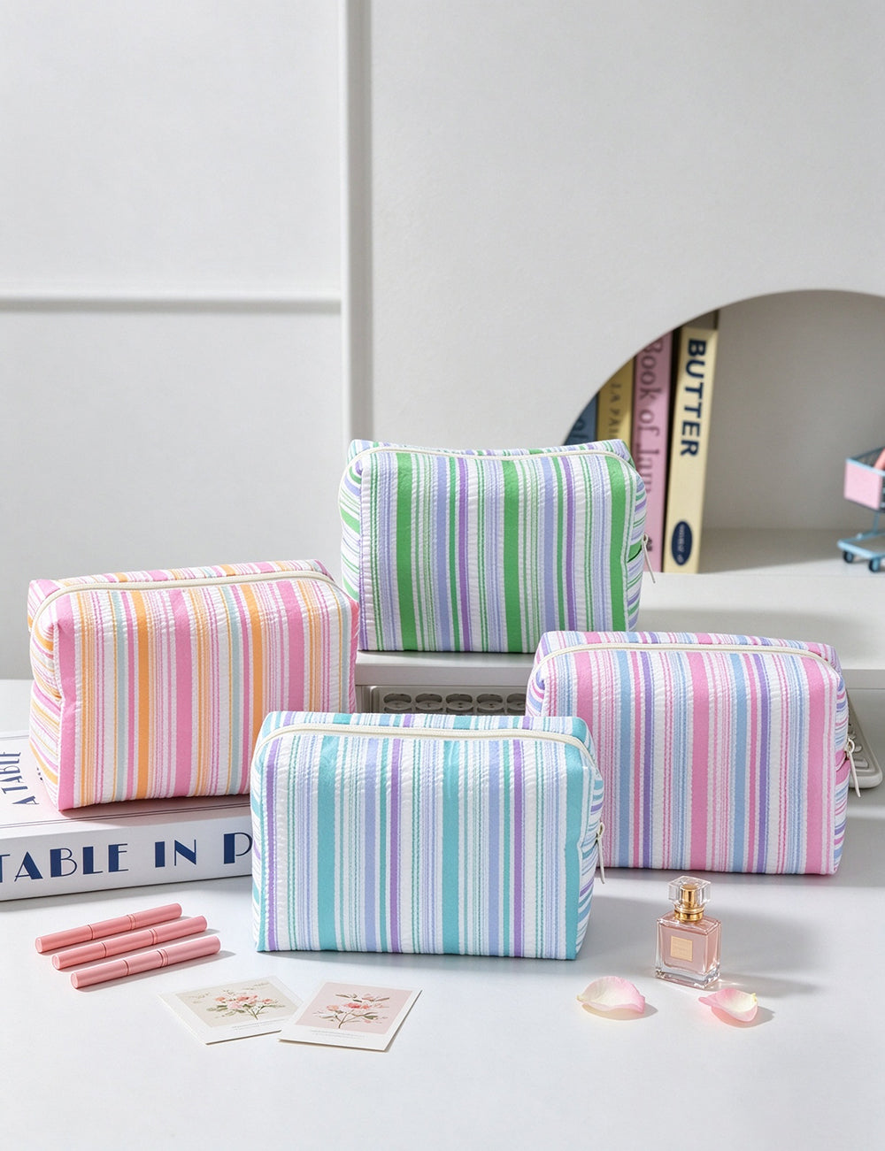 Stylish Color Block Striped Portable - DippedShop Wholesale - #0387