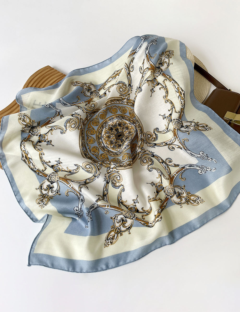 Geometric print silk scarf - DippedShop Wholesale - #4371