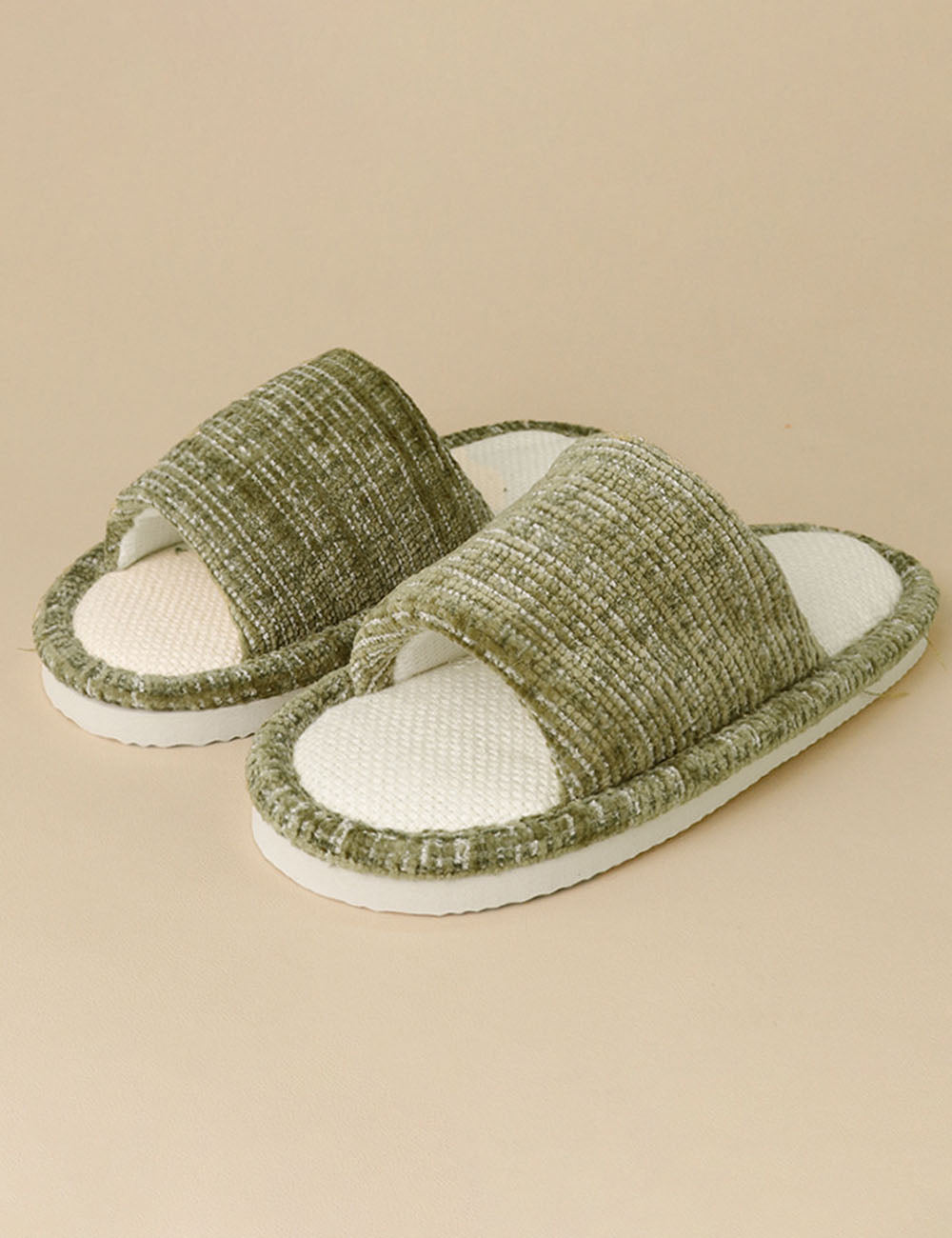 Linen Open Toe Slippers - DippedShop Wholesale - #8371