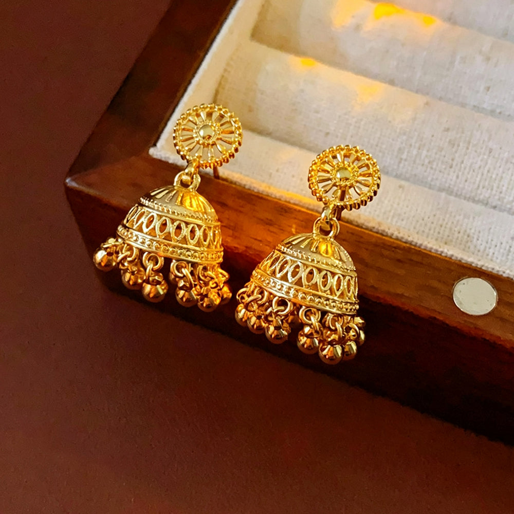 Bell Gold Dome Statement Drop Earrings 6W6JER794