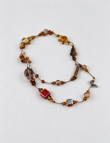 Elegant Ceramic Geometric Double Layer Beads Necklace 6W6JNC946