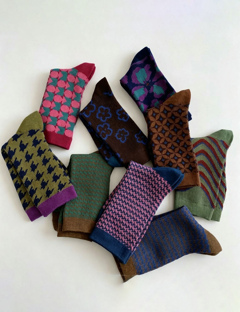 Houndstooth Mid-Calf Socks - DippedShop Wholesale - #1955
