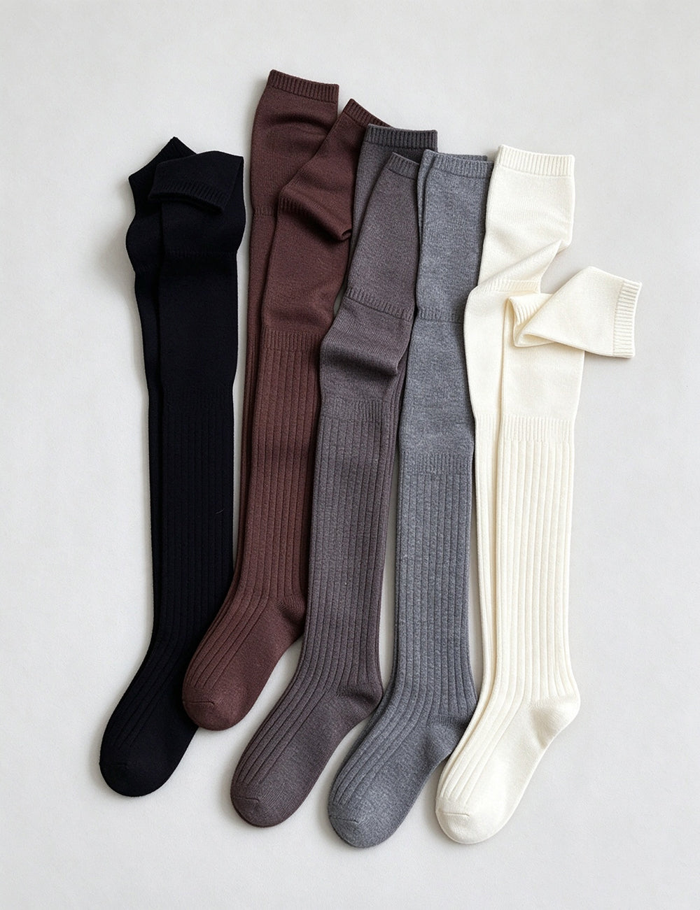 Simple Solid Color Over Knee High Socks 6W8FSO1008