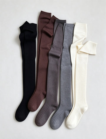 Simple Solid Color Over Knee High Socks 6W8FSO1008
