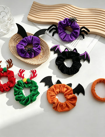 Halloween Bat Antler Scrunchies - DippedShop Wholesale - #1731