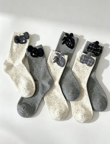 Cute Cartoon Pattern Soft Cotton Crew Socks 6W8FSO545