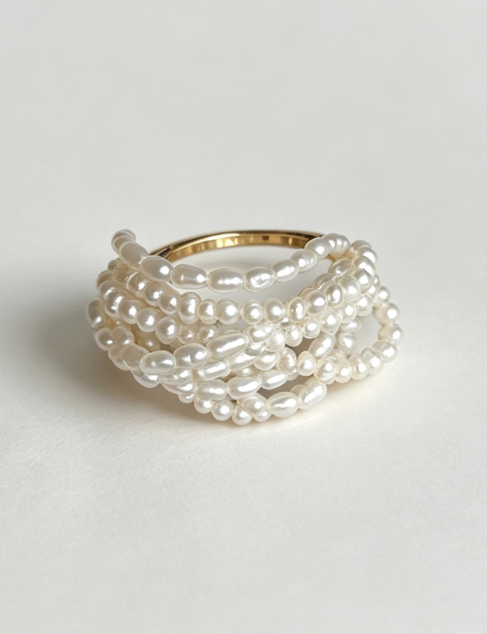 Multi Layer Pearl Chain Ring - DippedShop Wholesale - #2403