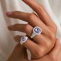 Square Gemstone Stackable Ring - DippedShop Wholesale - #4275