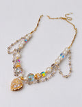 Chic Double Layer Rhinestones Heart Pendant Necklace 6W6JNC927