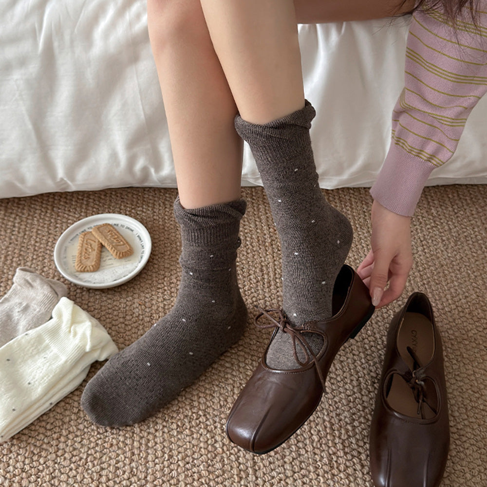 Polka Dot Crew Socks - DippedShop Wholesale - #0867