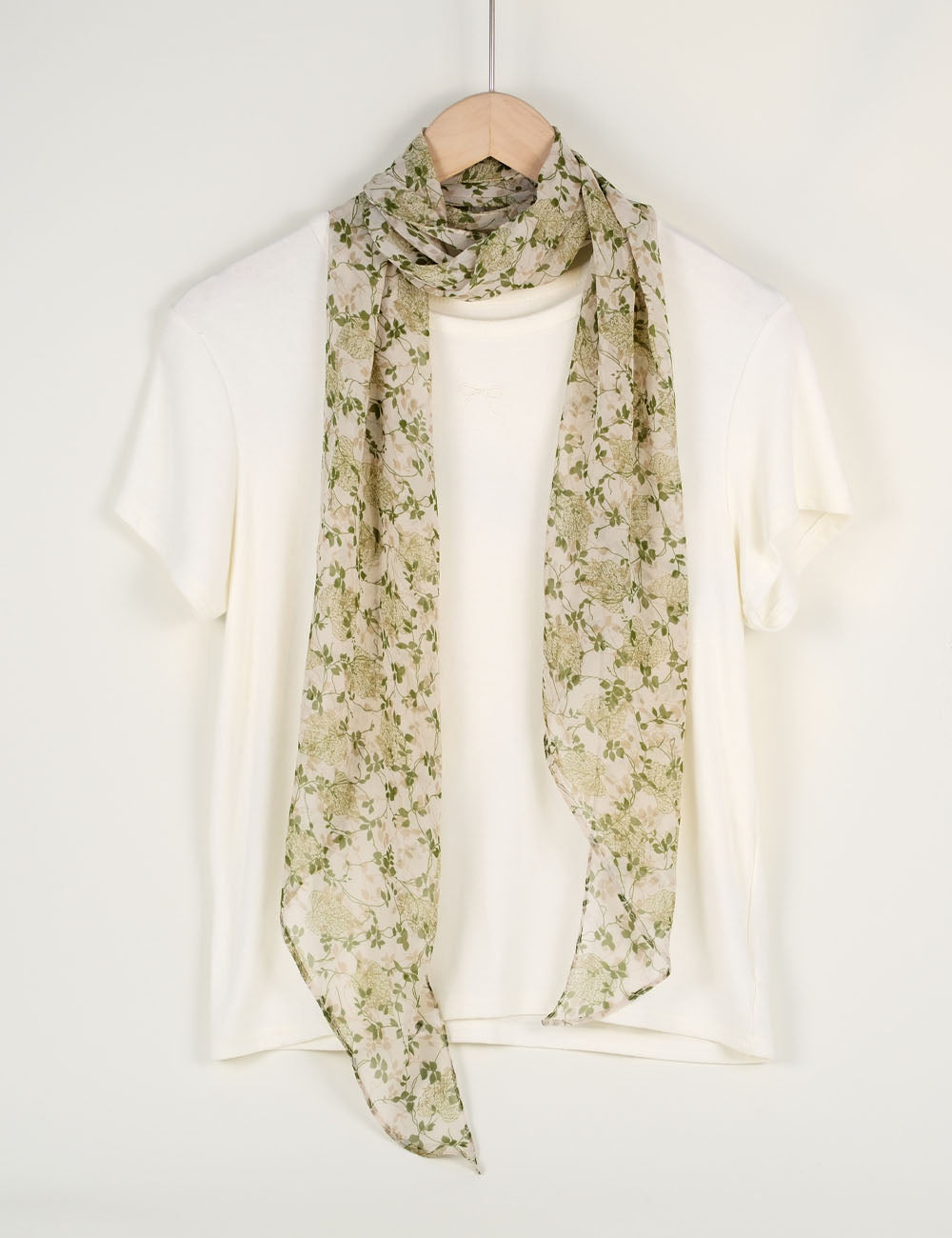 Fresh Solid Color Floral Print Silk Scarf 6W6NSI228