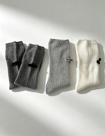 Bowknot Cotton Crew Socks - DippedShop Wholesale - #1891