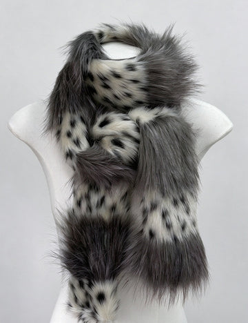 Fluffy Leopard Print Scarf - DippedShop Wholesale - #6531
