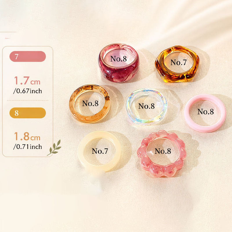 Resin Ring Set - DippedShop Wholesale - #4355
