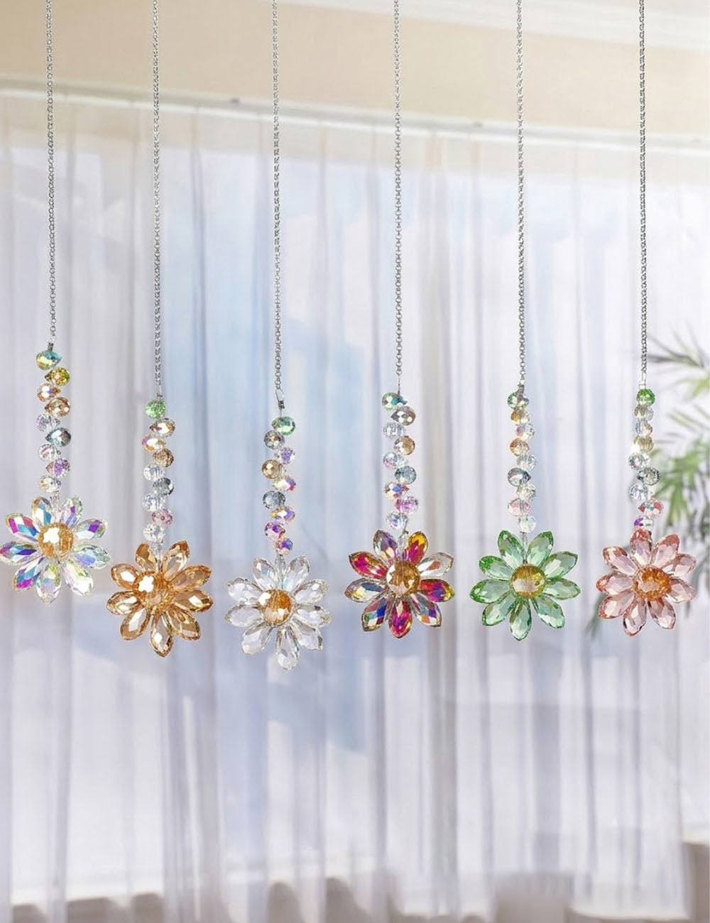 Crystal Floral Pendant Wind Chimes Suncatchers MK2CZAS6H7HLS56