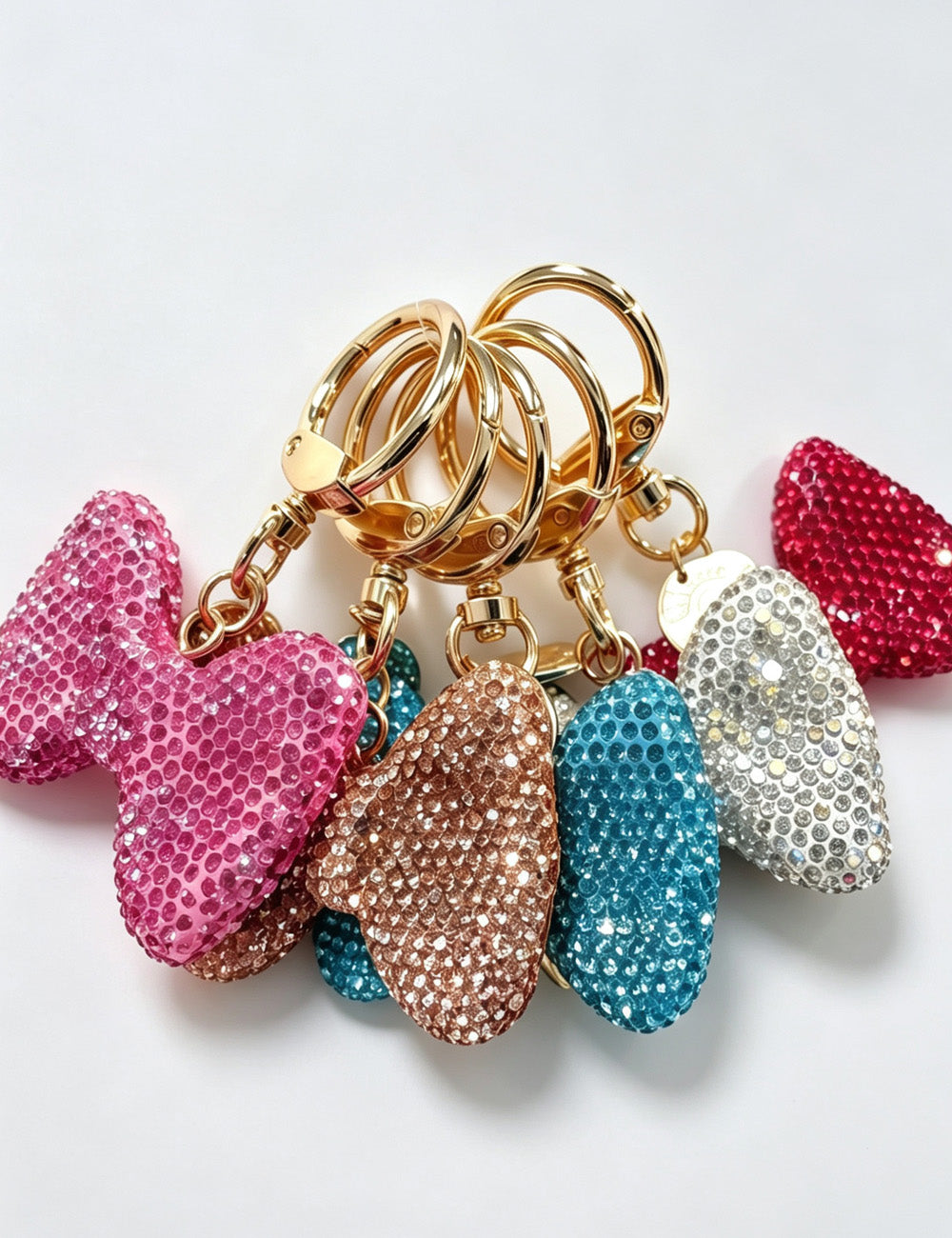 Rhinestone Bowknot Keychain Charm - DippedShop Wholesale - #7907